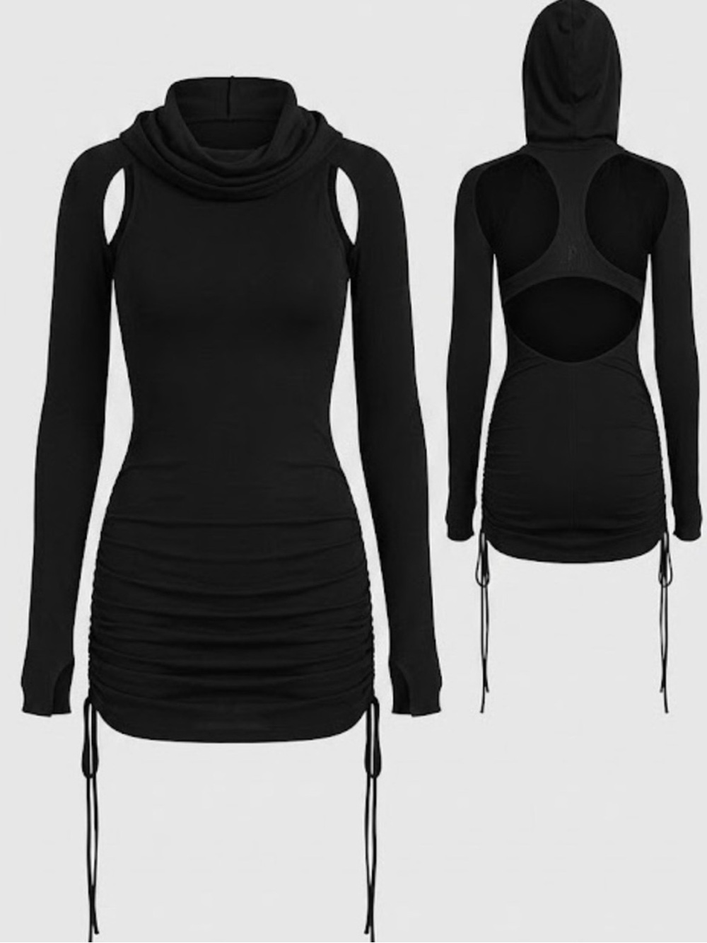 Like New - Darker Waves Hooded Dress